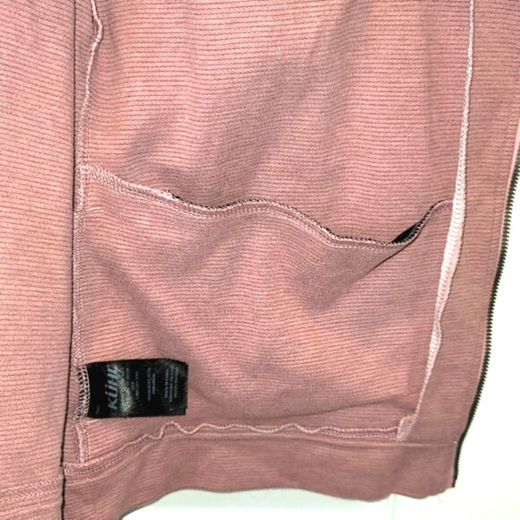 Kuhl Arva Asymmetrical Hoodie Full Zip Womens Large XL Pink Jacquard Two Tone - Picture 11 of 16